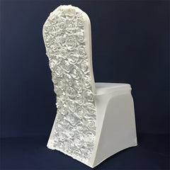Lofaris Satin Rosette Spandex Stretch Banquet Chair Cover