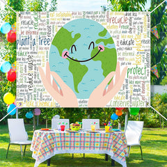 Lofaris Save the Nature Happy Earth Day Green Theme Backdrop