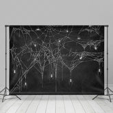 Lofaris Scary Black White Spider Web Backdrop For Halloween