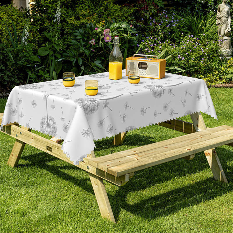 Lofaris Scatter Dandelion Repeat White Tablecloth For Decor