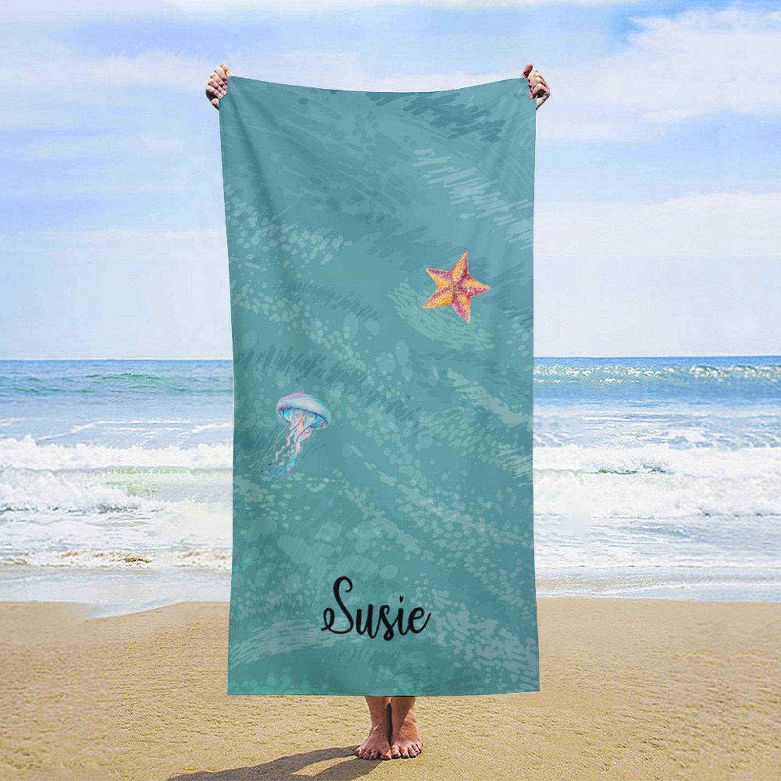 Lofaris Sea Beach Theme Custom Towel For Holiday Gift