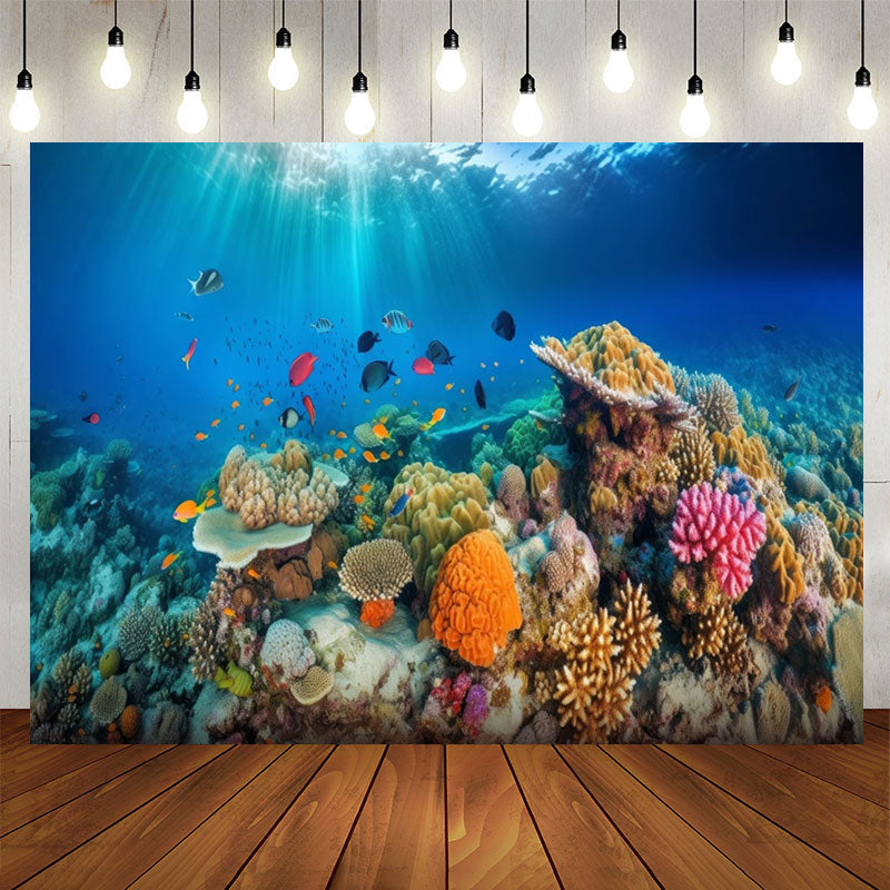 Lofaris Sea Floor Coralline Fish Light Birthday Backdrop