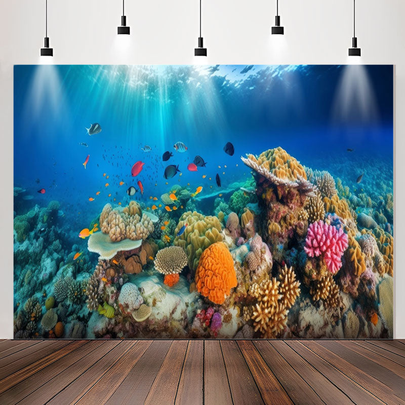 Lofaris Sea Floor Coralline Fish Light Birthday Backdrop