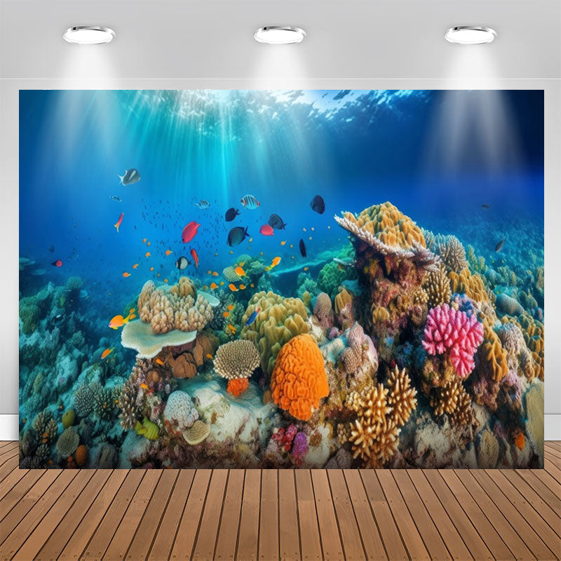 Lofaris Sea Floor Coralline Fish Light Birthday Backdrop