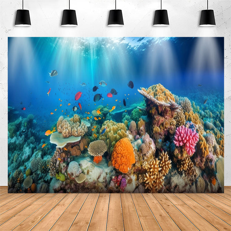 Lofaris Sea Floor Coralline Fish Light Birthday Backdrop