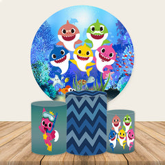 Lofaris Sea Wolrd Shark Round Kids Birthday Party Backdrop Kit