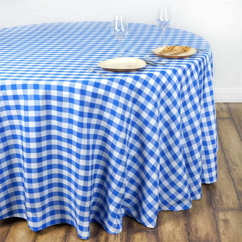 Lofaris Seamless Buffalo Plaid Round Gingham Polyester Tablecloth