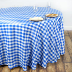 Lofaris Seamless Buffalo Plaid Round Gingham Polyester Tablecloth