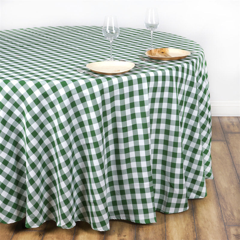 Lofaris Seamless Buffalo Plaid Round Gingham Polyester Tablecloth