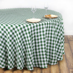 Lofaris Seamless Buffalo Plaid Round Gingham Polyester Tablecloth