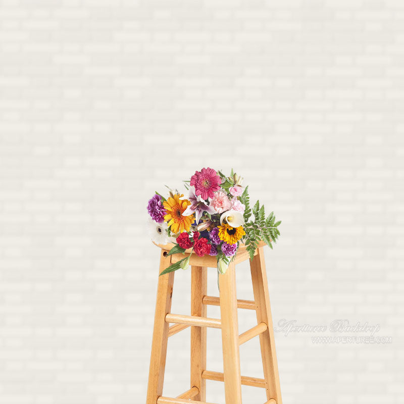 Lofaris Seamless Flemish Bond White Brick Portrait Backdrop