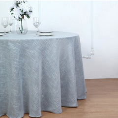 Lofaris Seamless Round Linen Table Cloth With Slubby Texture