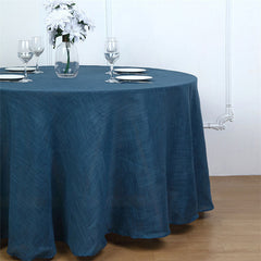 Lofaris Seamless Round Linen Table Cloth With Slubby Texture