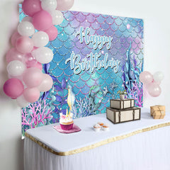 Lofaris Seaplant Coral Undersea Happy Birthday Backdrop