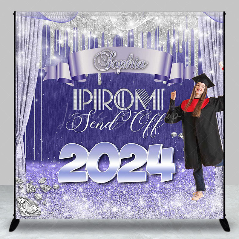Lofaris Send Off 2024 Purple Silver Custom Grad Backdrop