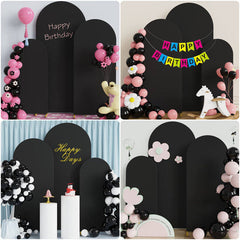 Lofaris Set of 3 Black Spandex Fitted Wedding Arch Cover