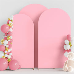 Lofaris Set of 3 Pink Spandex Fitted Wedding Arch Cover
