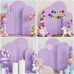 Lofaris Set of 3 Purple Spandex Fitted Wedding Arch Cover