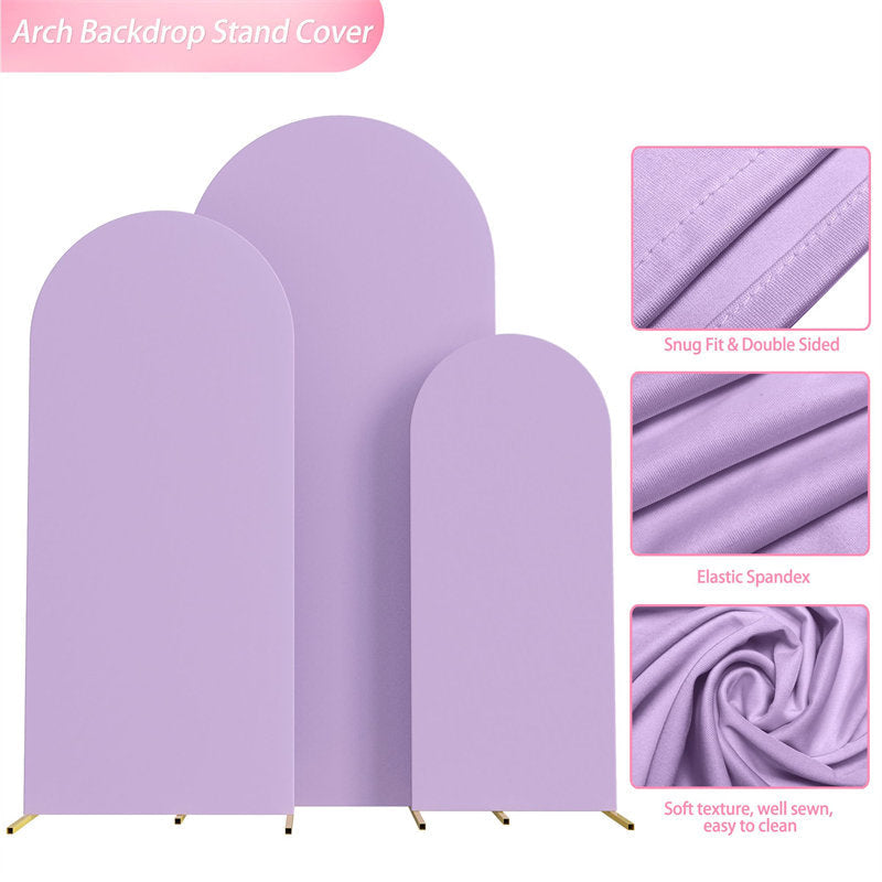 Lofaris Set of 3 Purple Spandex Fitted Wedding Arch Cover