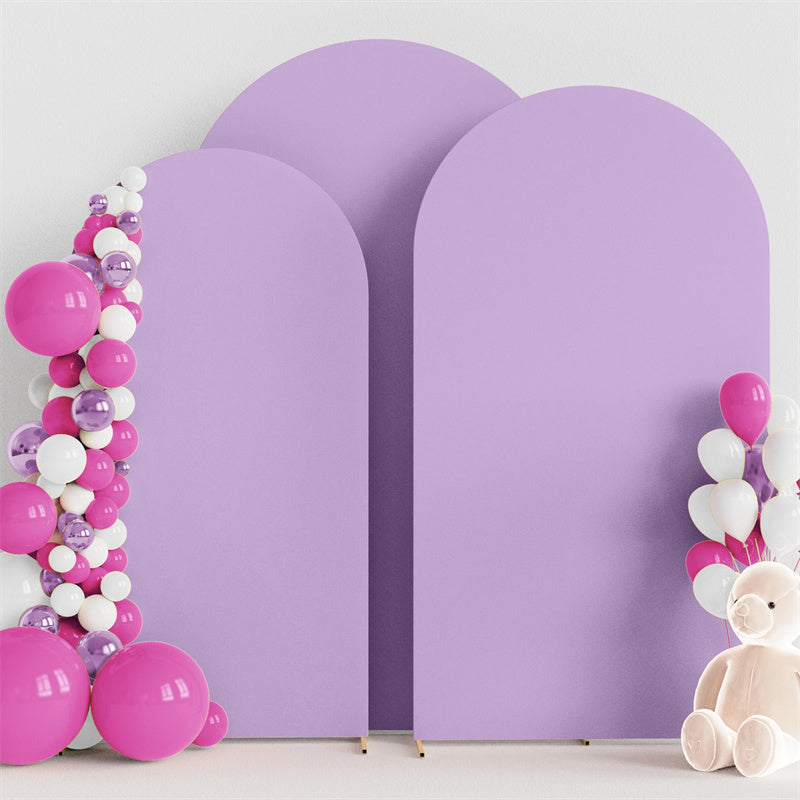 Lofaris Set of 3 Purple Spandex Fitted Wedding Arch Cover