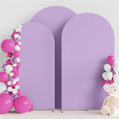 Lofaris Set of 3 Purple Spandex Fitted Wedding Arch Cover