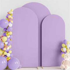 Lofaris Set of 3 Purple Spandex Fitted Wedding Arch Cover