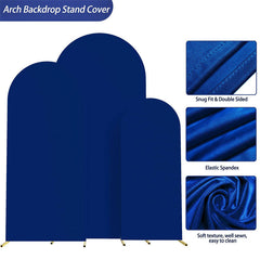 Lofaris Set of 3 Royal Blue Spandex Fitted Wedding Arch Cover