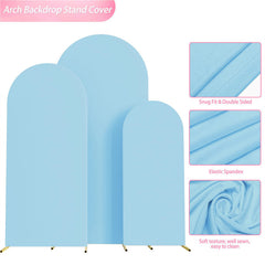 Lofaris Set of 3 Sky Blue Spandex Fitted Wedding Arch Cover