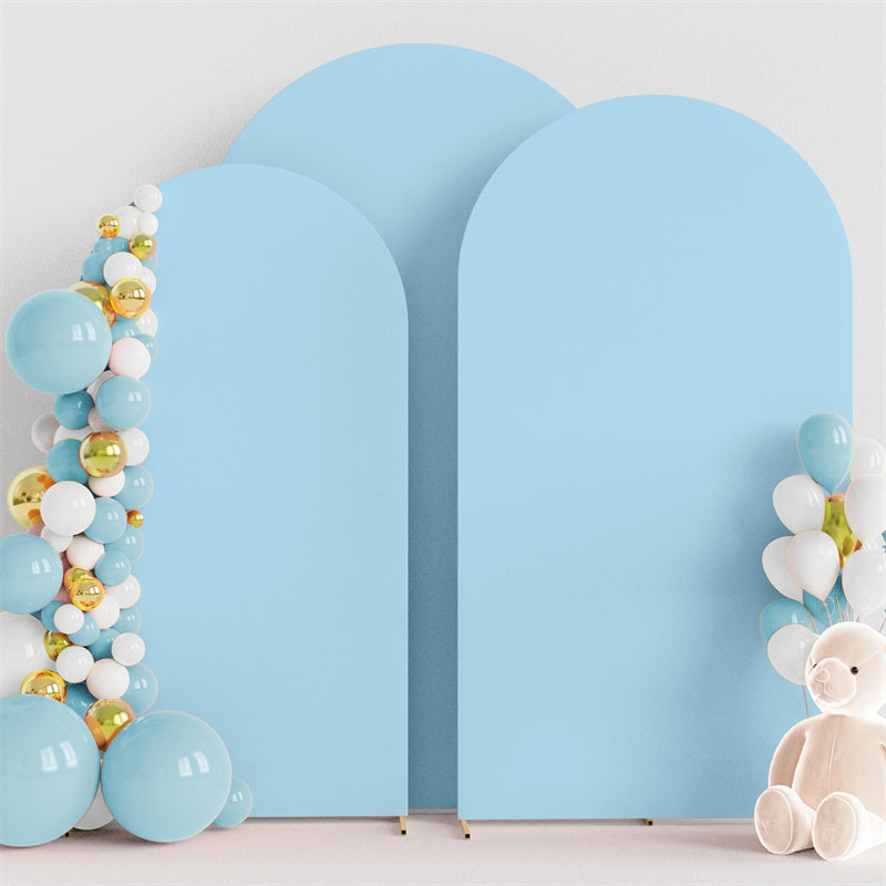 Lofaris Set of 3 Sky Blue Spandex Fitted Wedding Arch Cover