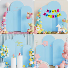 Lofaris Set of 3 Sky Blue Spandex Fitted Wedding Arch Cover