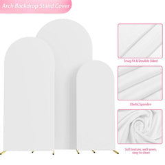 Lofaris Set of 3 White Spandex Fitted Wedding Arch Cover