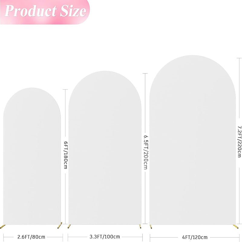 Lofaris Set of 3 White Spandex Fitted Wedding Arch Cover