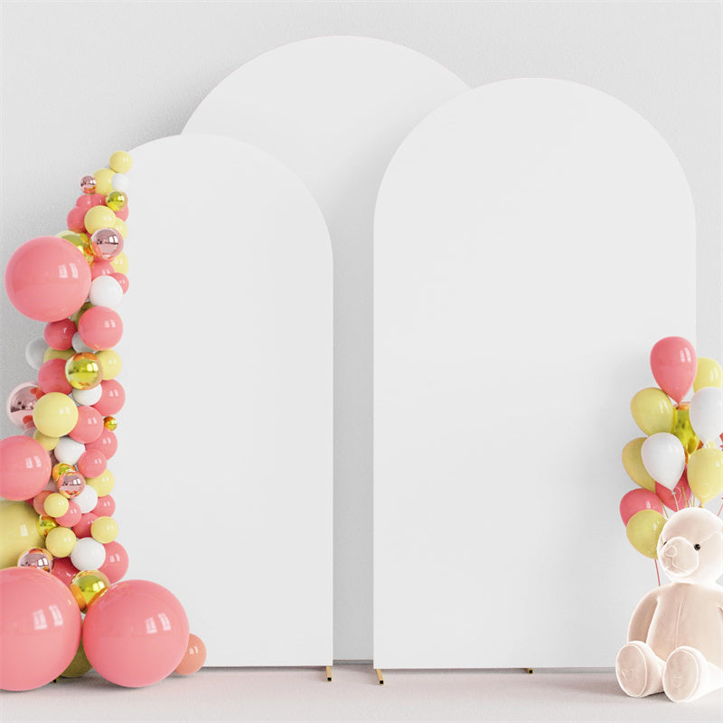 Lofaris Set of 3 White Spandex Fitted Wedding Arch Cover