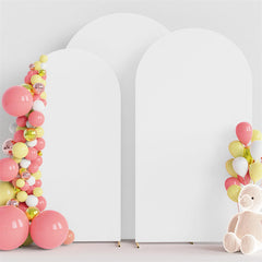 Lofaris Set of 3 White Spandex Fitted Wedding Arch Cover