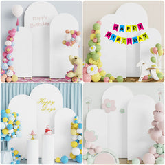 Lofaris Set of 3 White Spandex Fitted Wedding Arch Cover
