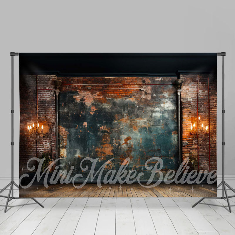 Lofaris Shabby Graffiti Brick Wall Candle Photo Backdrop
