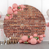 Lofaris Shabby Retro Red Brick Wall Round Party Backdrop