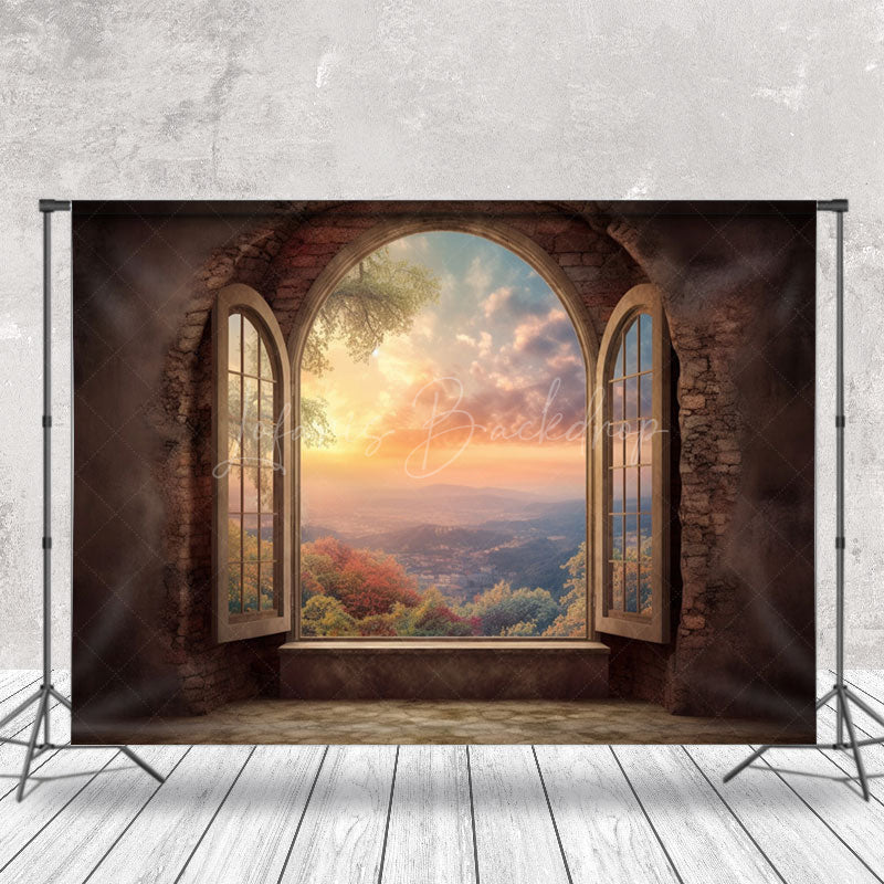 Lofaris Shabby Room Sunset Natural Window Scenery Backdrop