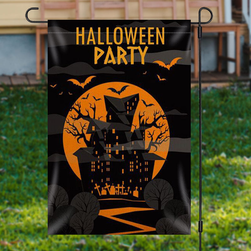 Lofaris Shadow Castle Moon Halloween Yard Flag Outside Decor