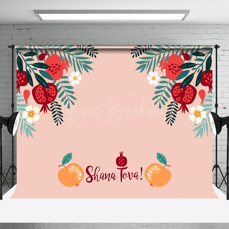 Lofaris Shana Tova Harvest Fruits Rosh Hashanah Backdrop