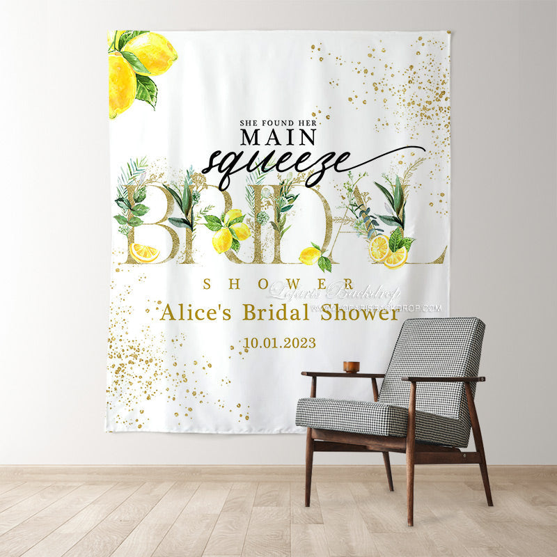 Lofaris She Found Her Main Squeere Lemon Bridal Shower Backdrop