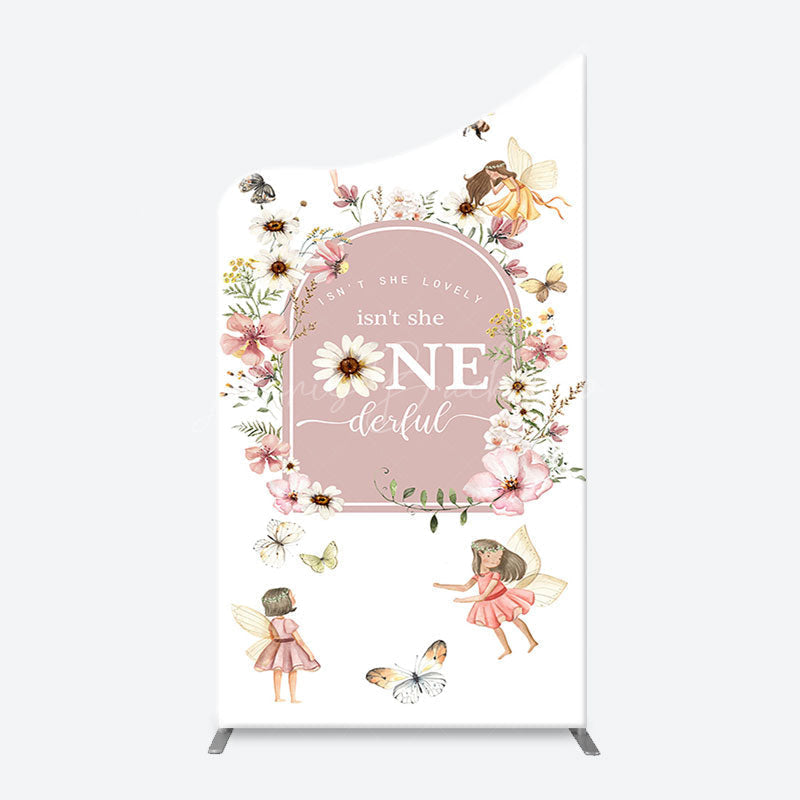 Lofaris She Onederful Fairy Floral Arch Birthday Backdrop