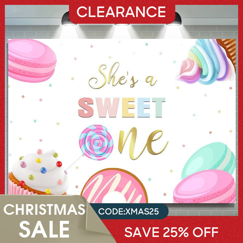 Lofaris (Ship In 24HR) Shes A Sweet One Ice Cream Lollipop Backdrop for 1st Birthday