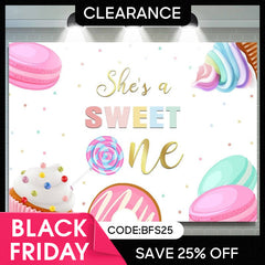 Lofaris (Ship In 24HR) Shes A Sweet One Ice Cream Lollipop Backdrop for 1st Birthday