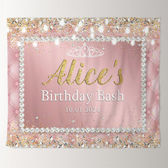 Lofaris Shimmer Diamond Light Pink Custom Birthday Backdrop