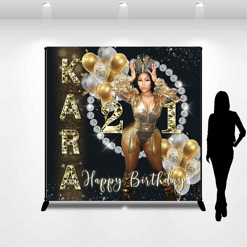 Lofaris Shining Diamonds Balloons Custom Birthday Backdrop