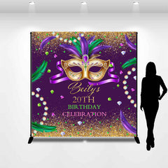 Lofaris Shining Jewelries Mask Custom 20th Birthday Backdrop