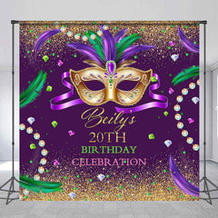Lofaris Shining Jewelries Mask Custom 20th Birthday Backdrop