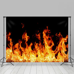 Lofaris Shiny Flames Dance Party Orange Black Backdrop