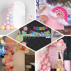 Aperturee Black Spandex Fit Round Top Backdrop Wedding Arch Cover